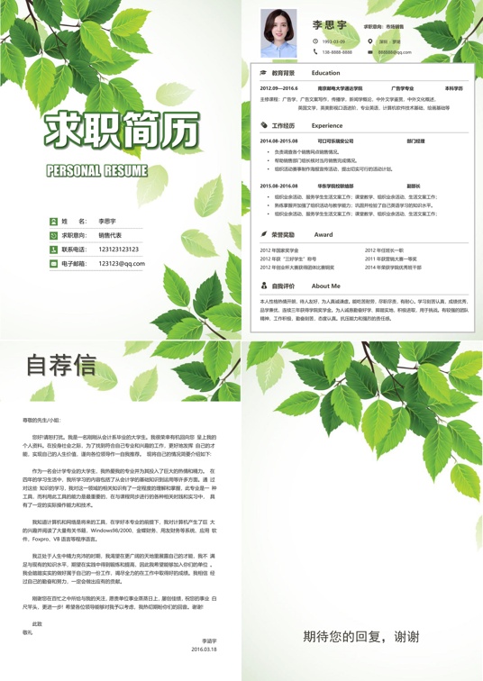 四页简历 (11)多页简历word模板